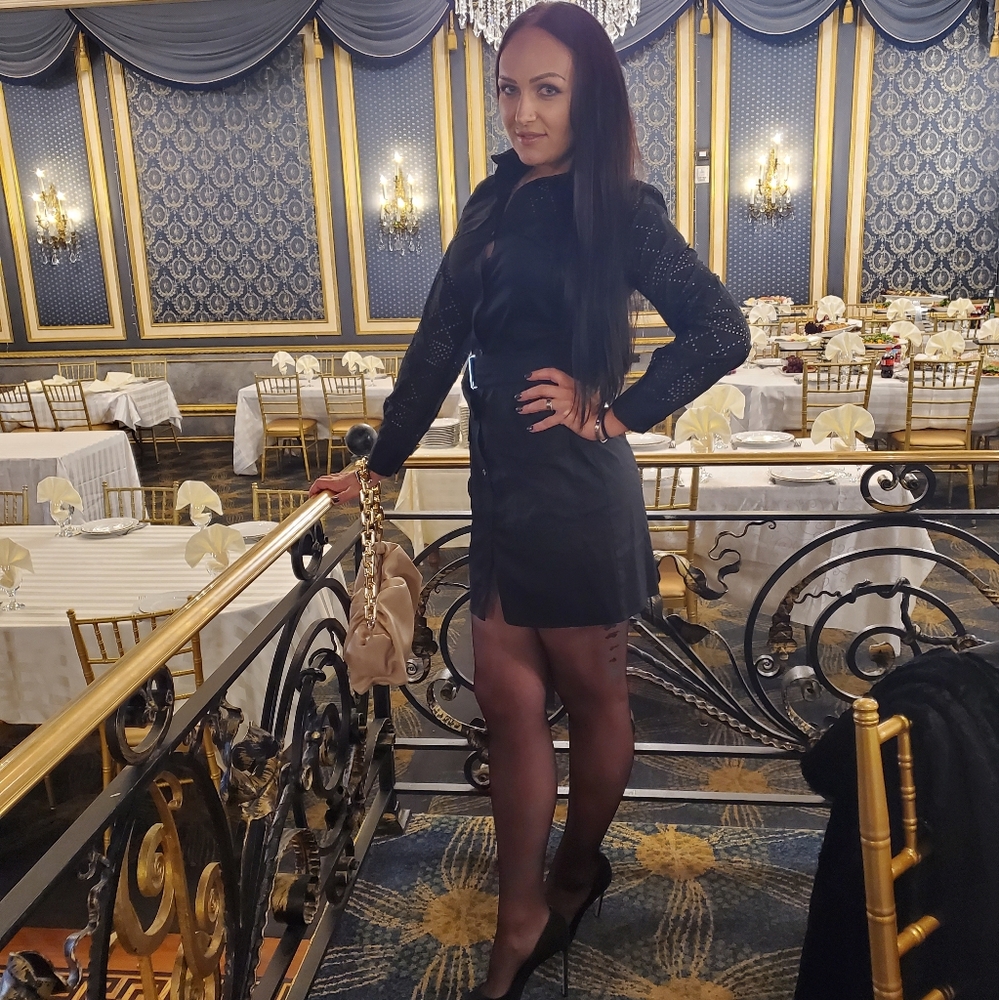 Imperial black mini dress size S.